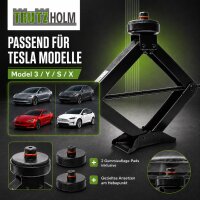 Scherenwagenheber für Tesla 3T 100-430 mm schwarz mit Gummipads und Werkzeugset