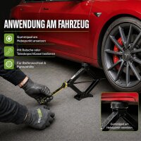 Scherenwagenheber für Tesla 3T 100-430 mm schwarz mit Gummipads und Werkzeugset