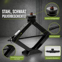 Scherenwagenheber für Tesla 3T 100-430 mm schwarz mit Gummipads und Werkzeugset