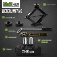 Scherenwagenheber für Tesla 3T 100-430 mm schwarz mit Gummipads und Werkzeugset