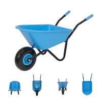 Kinderschubkarre uni hellblau 40 kg 20L Kunststoffwanne Vollgummirad Schiebkarre Gartenkarre