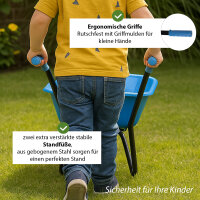 Kinderschubkarre uni hellblau 40 kg 20L Kunststoffwanne Vollgummirad Schiebkarre Gartenkarre