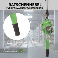 Ratschenzug bis 3 t Last 6 m Hubhöhe mit ölfreier Kette für Montage und Bau Kettenzug Flaschenzug