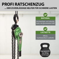 Ratschenzug bis 6 t Last 6 m Hubhöhe mit ölfreier Kette für Montage und Bau Kettenzug Flaschenzug