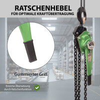 Ratschenzug bis 6 t Last 6 m Hubhöhe mit ölfreier Kette für Montage und Bau Kettenzug Flaschenzug