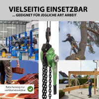 Ratschenzug bis 6 t Last 6 m Hubhöhe mit ölfreier Kette für Montage und Bau Kettenzug Flaschenzug