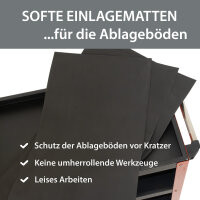 Etagenwagen 3 Etagen Stahl rot Werkzeugwagen 70 x 39 x 79 cm auf Rollen bis 300 kg Tragkraft