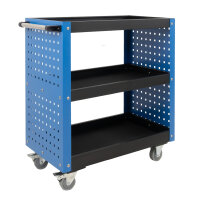 Etagenwagen 3 Etagen Stahl blau Werkzeugwagen 70x39x79 cm...