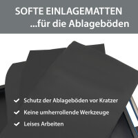 Etagenwagen 3 Etagen Stahl blau Werkzeugwagen 70x39x79 cm auf Rollen, bis 300 kg Tragkraft
