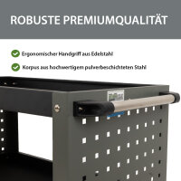 Etagenwagen 3 Etagen Stahl grau Werkzeugwagen 70x39x79 cm auf Rollen bis 300 kg Tragkraft