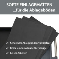 Etagenwagen 3 Etagen Stahl grau Werkzeugwagen 70x39x79 cm auf Rollen bis 300 kg Tragkraft
