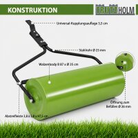 Rasenwalze für Rasentraktor ATV befüllbar bis 95 L, 97 cm Breite grün Gartenwalze Ackerwalze