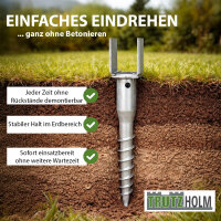 TRUTZHOLM U-Profil Bodenhülse zum Einschrauben 9 - 17,5 x 10 cm feuerverzinkt Stahl
