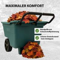 Gartenwagen Schubkarre kippsicher 250 kg 90 L Kunststoffwanne Stahlgriff PU Räder 98x55x75 cm