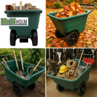Gartenwagen Schubkarre kippsicher 250 kg 90 L Kunststoffwanne Stahlgriff PU Räder 98x55x75 cm