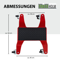 Rangierhilfe für Motorrad mit Hauptständer Tragkraft 450 kg Rangierplatte flach 360° schwenkbar rot
