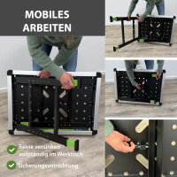 Werkbank klappbar höhenverstellbar bis 90 cm Multifunktionstisch Werkzeugboxen Spanntisch