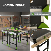 Werkbank klappbar höhenverstellbar bis 90 cm Multifunktionstisch Werkzeugboxen Spanntisch