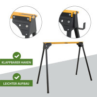 2x Arbeitsbock klappbar bis 1000 kg Stahl pulverbeschichtet gelb schwarz Gerüstbock Unterstellbock