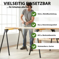 2x Arbeitsbock klappbar bis 1000 kg Stahl pulverbeschichtet gelb schwarz Gerüstbock Unterstellbock