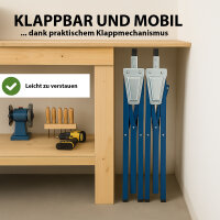 2x Arbeitsbock 7-fach höhenverstellbar bis 400 kg Stahl verzinkt lackiert blau Klappbock Gerüstbock