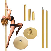 Pole Dance Tanzstange Gold Profi 231 - 274 cm Ø 45 mm Tabledance Static & Spinning ohne Bohren