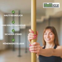 Pole Dance Tanzstange Gold Profi 231 - 274 cm Ø 45 mm Tabledance Static & Spinning ohne Bohren