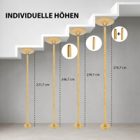 Pole Dance Tanzstange Gold Profi 231 - 274 cm Ø 45 mm Tabledance Static & Spinning ohne Bohren