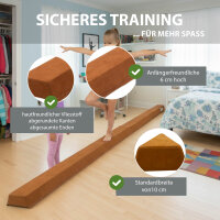 Schwebebalken 300 cm braun klappbar auf 150 cm  tragbarer Turnbalken inkl.Tragetasche
