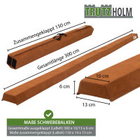 Schwebebalken 300 cm braun klappbar auf 150 cm  tragbarer Turnbalken inkl.Tragetasche