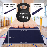 Schwebebalken klappbar Länge 270 cm Tragkraft 100 kg Balancierbalken inkl. Tragetasche in blau