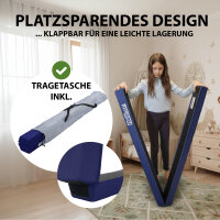 Schwebebalken klappbar Länge 270 cm Tragkraft 100 kg Balancierbalken inkl. Tragetasche in blau