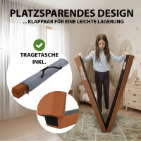Schwebebalken klappbar Länge 270 cm Tragkraft 100 kg Balancierbalken inkl. Tragetasche in braun