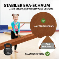 Schwebebalken klappbar Länge 270 cm Tragkraft 100 kg Balancierbalken inkl. Tragetasche in braun