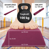 Schwebebalken klappbar Länge 270 cm Tragkraft 100 kg Balancierbalken inkl. Tragetasche in lila