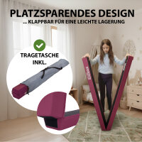 Schwebebalken klappbar Länge 270 cm Tragkraft 100 kg Balancierbalken inkl. Tragetasche in lila