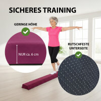 Schwebebalken klappbar Länge 270 cm Tragkraft 100 kg Balancierbalken inkl. Tragetasche in lila