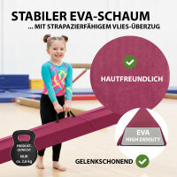 Schwebebalken klappbar Länge 270 cm Tragkraft 100 kg Balancierbalken inkl. Tragetasche in lila