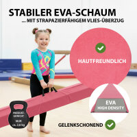 Schwebebalken klappbar Länge 270 cm Tragkraft 100 kg Balancierbalken inkl. Tragetasche in pink