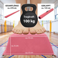 Schwebebalken klappbar Länge 270 cm Tragkraft 100 kg Balancierbalken inkl. Tragetasche in pink