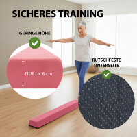Schwebebalken klappbar Länge 270 cm Tragkraft 100 kg Balancierbalken inkl. Tragetasche in pink
