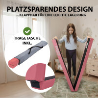 Schwebebalken klappbar Länge 270 cm Tragkraft 100 kg Balancierbalken inkl. Tragetasche in pink