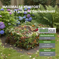 Gartenkomposter werkzeugloser Aufbau 90 × 90 cm Stahldraht pulverbeschicht 10 × 4 cm Maschenweite