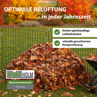 Gartenkomposter werkzeugloser Aufbau 90 × 90 cm Stahldraht pulverbeschicht 10 × 4 cm Maschenweite
