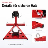 Motorradständer vorne für 17" - 21" Motorradwippe 90 - 130mm Montageständer Transportständer Schwarz/rot Matt