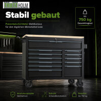 Profi Werkstattwagen Star XL bestückt 361-tlg. inkl. VDE Werkzeug – 12 Schubladen, 750 kg Traglast