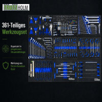 Profi Werkstattwagen Star XL bestückt 361-tlg. inkl. VDE Werkzeug – 12 Schubladen, 750 kg Traglast