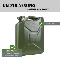 1x Kraftstoffkanister Dieselkanister + Ausgießer 20 L Metallkanister UN Zulassung