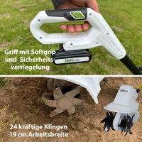 Akku Bodenhacke 20V/2.0Ah mit 2 Akkus und Ladegerät 19 cm Arbeitsbreite 24 Klingen 15,5 cm Arbeitstiefe Motorhacke #1