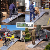 TRUTZHOLM Auffahrrampe Alu extralang 400 cm 400 kg 70 cm breit klappbare Verladerampe Eventrampe
